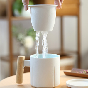 Porcellana ufficio e casa <span class=keywords><strong>tazza</strong></span> <span class=keywords><strong>da</strong></span> tè 400ml in ceramica <span class=keywords><strong>con</strong></span> <span class=keywords><strong>coperchio</strong></span> impugnatura Design stile europeo accessori riforniti per il tè al caffè - Product Image 2