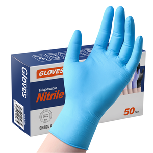 Sarung tangan pemeriksaan nitril ungu 50 buah, sarung tangan medis sekali pakai steril antikimia tahan tusukan ujung jari halus - Product Image 2