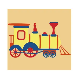 Factory Direct Sale The Cartoon Animal Handmade Oil Painting Diy A locomotive Children's Painting Children's Gifts