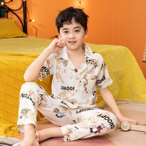 Ensemble de <span class=keywords><strong>pyjama</strong></span> boutonné 2 pièces en coton confortable vêtements de nuit à manches courtes pour enfants groupe d'âge bébé garçons et filles vêtements de salon - Product Image 5