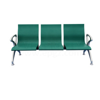 Mobilier de salle d'attente publique triple chaise d'attente ergonomique en plastique à cadre métallique avec accoudoirs