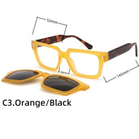 Lunettes de vue polarisées UV400 avec clip magnétique œil-de-chat à monture carrée GM en acétate pour prescription optique