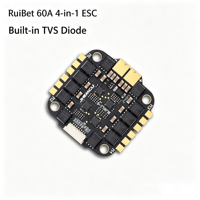 JHEMCU F7 Flight Stack F722 DUAL Flight Controller RUIBET 60A 4-en-1 ESC avec diode TVS intégrée pour drone FPV de 5 à 7 pouces