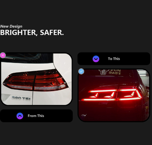 Luz Trasera LED para VW Golf 7, Lente Transparente, Nueva Actualización Retrofit, Luces de Circulación Diurna de 6000K y 6000 Lúmenes, Plug and Play, 2013-2020 - Product Image 2