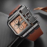 Reloj de Pulsera Oulm 3364 de Lujo para Hombre, Diseño Casual, Correa Ancha de Cuero, Reloj Deportivo de Cuarzo para Hombre, Reloj Para Hombre