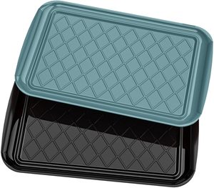 Juego de 2 bandejas apilables para preparar y servir en barbacoas, platos grandes para servir en fiestas de barbacoa, embalaje para envío por correo. - Product Image 1