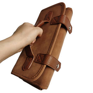 Sac à <span class=keywords><strong>ciseaux</strong></span> de coiffeur pliable en PU avec fermeture à bouton simple, pour salon de coiffure, salon de toilettage pour animaux, outils de coupe de cheveux, voyage - Product Image 4