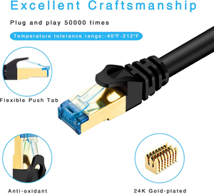 Cat7 イーサネットケーブル 26AWG POE++ LSZH CM ジャケット 4P ツイストペア RJ45 ネットワークパッチコード LAN インターネット用 KECHENG KC-24038 - Product Image 4