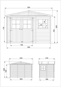 Timbela M334 6m X 226cm Easy Assembly Wooden Garden <b>Shed</b> 17mm <b>Panels</b> Outdoor Workshop Storage Pressure & Nature Resistant - Product Image 5