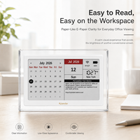 Calendrier numérique intelligent Kylendar en acrylique transparent avec affichage WiFi de la date, de l'heure et de l'heure météo pour bureau moderne