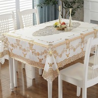Housses de table à manger et de table basse multi-motifs, imprimées géométriquement style nordique, en vinyle gaufré or, imperméables et résistantes à l'huile, pour usage domestique