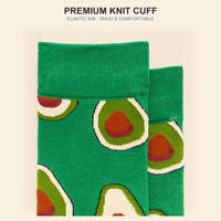Chaussettes de cheville personnalisées OEM à imprimé avocat fantaisie, chaussettes en coton à motif fruité pour hommes et femmes, chaussettes décontractées tendance en gros