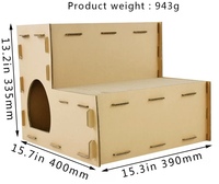 Lit pour chat à 2/3 niveaux, griffoir, maison, villa, boîte en carton ondulé