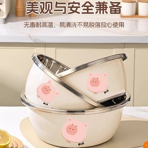 Ensemble de 3 bols en acier inoxydable, qualité alimentaire, compatibles lave-vaisselle, pour la cuisson du riz, des soupes et des légumes - Product Image 3