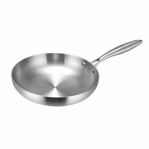 Sartén de acero inoxidable OEM/ODM 304, sartén antiadherente de fondo plano, sartén unida por impacto para uso en el hogar, hotel, restaurante - Product Image 2