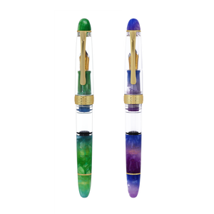 Lingmo ลูกสูบดีไซน์ใหม่,น้ำพุปากกาหมึกแบบกดลูกสูบอะคริลิค OEM ปรับแต่งโลโก้ได้ - Product Image 1