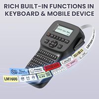 Étiqueteuse LM1600 avec ruban, machine à étiquettes Bluetooth avec ruban, modèles de symboles et d'icônes multiples, écran rétroéclairé