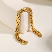 Bracelet pour femme en acier inoxydable plaqué or 18 carats, bracelet de montre de 11 cm de large