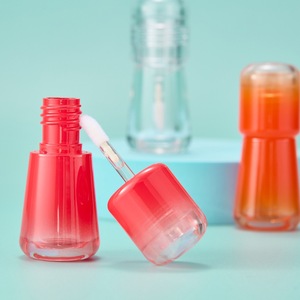 Tubo de Brillo Labial de Plástico con Forma de Hongo Degradado de 4ml, Botella de Muestra de Brillo Labial con Tapa de Rosca, Color Rojo Naranja - Product Image 4