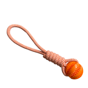 Tali anjing tahan gigitan kustom pabrik mainan TPR desain simpul interaktif hewan peliharaan tali kunyah anjing mainan tumbuh gigi tali katun - Product Image 3