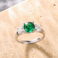 DEYIN Nouveauté Bijoux fantaisie Argent 925 Pierre émeraude verte colombienne 2,28 ct Bague pour femmes