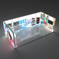 Stand d'exposition portable personnalisé en aluminium avec boîte lumineuse SEG, stand d'exposition 2x3, 20x20, 10 pieds, stand beauté, présentoir pour salon professionnel