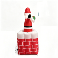 Décoration de Noël gonflable animée Norco 6 pieds, Père Noël montant dans la cheminée, en polyester imperméable, avec levage automatique et lumières LED