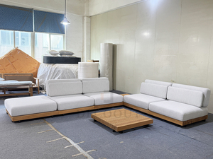 Decoout hiện đại sang trọng ngoài trời tếch đồ nội thất L U hình dạng tếch Modular cắt sofa cho khu nghỉ mát - Product Image 2