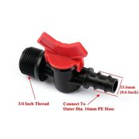 Accessoires pour ruban d'irrigation goutte à goutte, raccords de tubes, raccords de tuyaux, plastique noir 16 mm