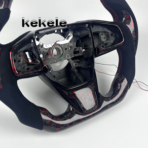 Volante Deportivo de Fibra de Carbono con LED Rojo Forjado para <span class=keywords><strong>Honda</strong></span> Civic 10ª Generación, Compatible con Civic 11ª Generación, Civic 9ª Generación, <span class=keywords><strong>CRV</strong></span>, XRV 2016-2018, Personalizable - Product Image 5