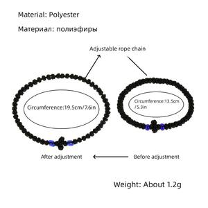 Venta caliente <span class=keywords><strong>ortodoxa</strong></span> 61 nudo <span class=keywords><strong>Cruz</strong></span> oración cera cuerda para pulsera hecha a mano ruso Komboskini ajustable para hombres mujeres rojo Oeste - Product Image 3