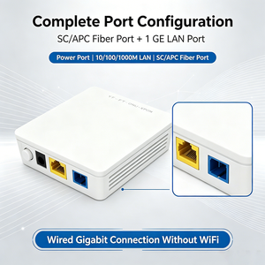 XPON ONU 1GE GPON/EPON โหมดคู่ SC UPC คลาส B+ ระยะ 20 กม. 1:64 ไฟเบอร์เทอร์มินัล พร้อมแหล่งจ่ายไฟ สำหรับเครือข่าย FTTH - Product Image 2