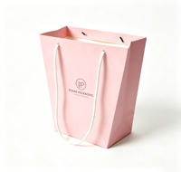 Sac cadeau en papier cartonné de luxe personnalisé pour la fête des mères, emballage floral élégant et recyclable, surface dorée pour