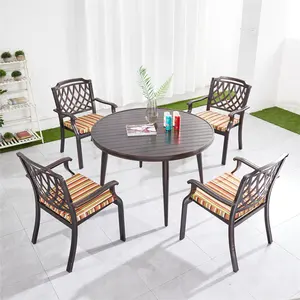 ダイニングルームコーヒーショップレストラン屋外ガーデン家具用丸型テーブルと椅子120 cm
