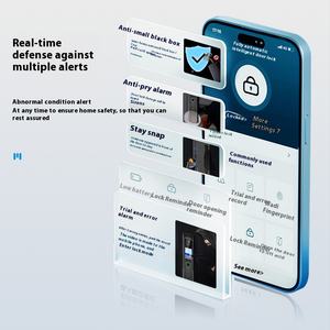Doble pantalla/cara Multi Talk <span class=keywords><strong>Central</strong></span> Cerradura de puerta digital Cámara incorporada Reconocimiento facial Llave Puertas de madera Almacenamiento de datos en la nube - Product Image 6