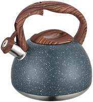 Bouilloire sifflante en acier inoxydable de 2,7 litres avec fond simple pour cuisinière, écologique, compatible lave-vaisselle, usage domestique, capacité 3L