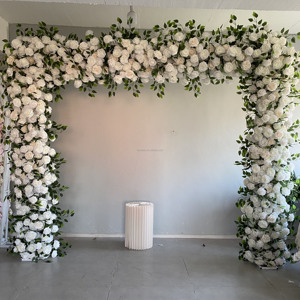 Arco cuadrado romántico gigante tamaño personalizado rosas blancas otoño boda arco de flores artificiales para decoración de fondo de boda - Product Image 3