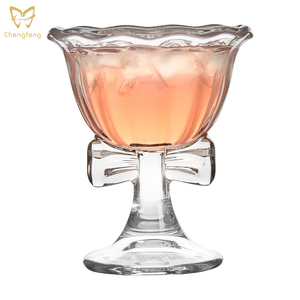 Verre à cocktail court personnalisé 230 ml, dégradé rose givré, avec nœud, verre à liqueur, bol à fleurs, gobelet à glace - Product Image 2