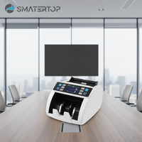 Compteur de billets de valeur mixte Smartertop AUTO BRL USD EUR ARS avec totalisation de la valeur monétaire, compteur de billets à grande vitesse, écran LCD