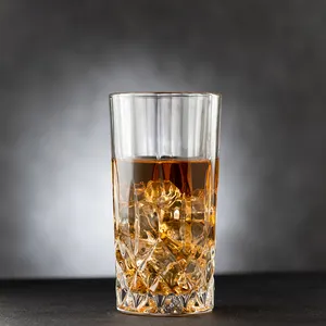 Benzersiz tasarlanmış kristal Hiball Highball-cam içme bardaklar su, meyve suyu, şarap, bira ve kokteyller