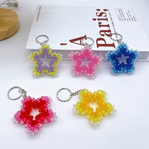 โปรโมชั่น 2 สี ของขวัญสั่งทำได้  จี้กระเป๋าสะพาย  ลูกปัดอะคริลิคใสทรงกลม  งานแฮนด์เมดน่ารัก  จี้รูปดาวกลวง  พวงกุญแจรถยนต์ - Product Image 1