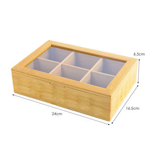 Organizzatore per Bustine di Tè in Bambù Naturale, Porta Bustine di Tè, Contenitore per Tè con Finestra in Acrilico, Regalo Promozionale Ideale - Product Image 6