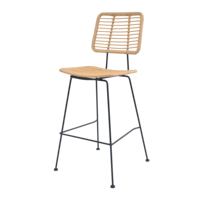 Chaise de bar YILIN moderne en rotin PE pour restaurant, jardin, parc, mobilier d'extérieur en corde tressée avec cadre en fer, taille personnalisable
