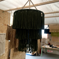 45*85cm macramé vert abat-jour abat-jour couverture plafond pendentif lumière ménage chambre lustres tenture murale EH2507008