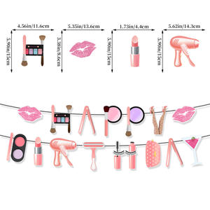 Tema <span class=keywords><strong>de</strong></span> <span class=keywords><strong>maquillaje</strong></span>, suministros para fiesta <span class=keywords><strong>de</strong></span> cumpleaños, cartel <span class=keywords><strong>de</strong></span> fiesta para mujer, guirnalda, globo en espiral, adorno para pastel para decoraciones <span class=keywords><strong>de</strong></span> fiesta <span class=keywords><strong>de</strong></span> cumpleaños - Product Image 2
