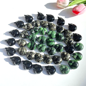 Toptan 30mm doğal kristal hayvan zanaat taş oyma obsidyen pirit uyku kedi hediye için - Product Image 1