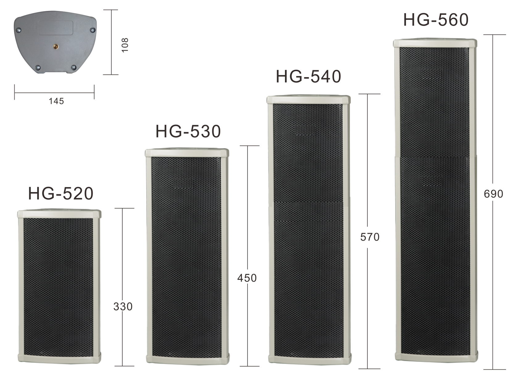 Premium Aluminum Housing Wall Mounted Outdoor Speaker 110 Volt PA Sound Unit HG530 Pillar Loudspeaker for Park Mall Station · image 5