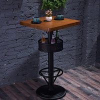 Tabouret de bar en bois pour restaurant, tables hautes, tabourets de bar de comptoir, table ronde haute carrée, ensemble de chaise et de table de bar à cocktails