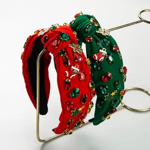 Hochwertiges Haarband Weihnachtsdekoration Design eleganter Knoten und Diamant-Haarband für Damen