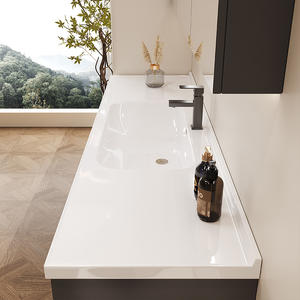 Mueble de Baño Moderno de Lujo Ligero, Resistente al Agua, con Espejo LED Monocromático Iluminado, Construcción en MDF y Melamina - Product Image 2